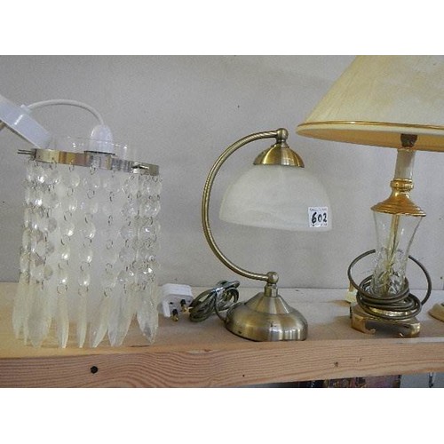 602 - A mixed lot of table lamps. COLLECT ONLY.