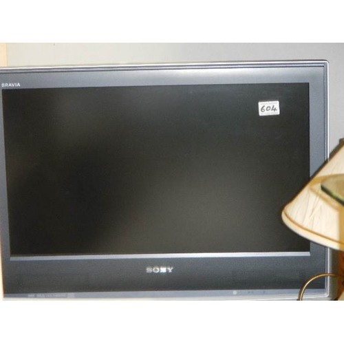 604 - A Sony flat screen television. COLLECT ONLY.