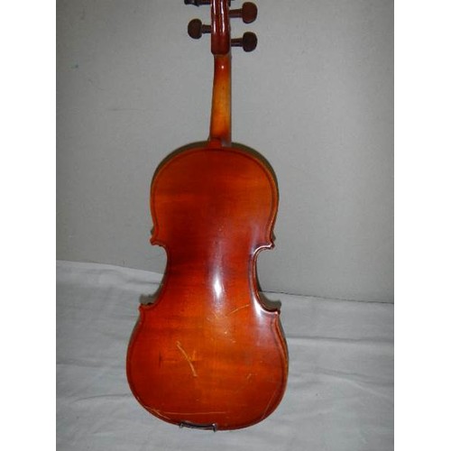 619 - An old violin (a/f, needs strings etc.,).