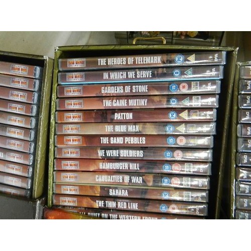 621 - Three boxes of 'The Classic War Collection' DVD's. Includes approx 49 films most of which are still ... 