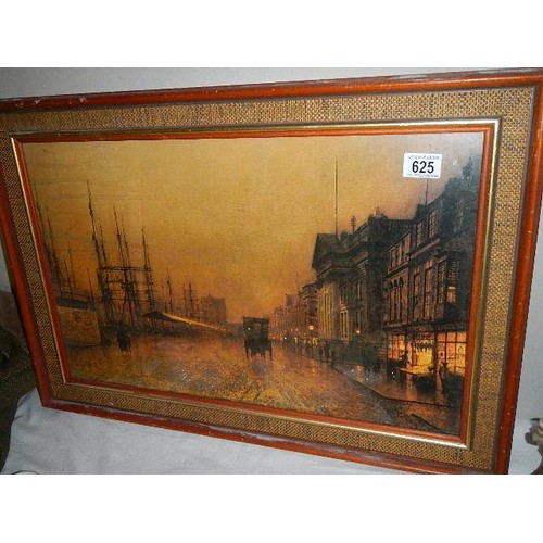 625 - A twentieth century street and harbour scene. COLLECT ONLY.