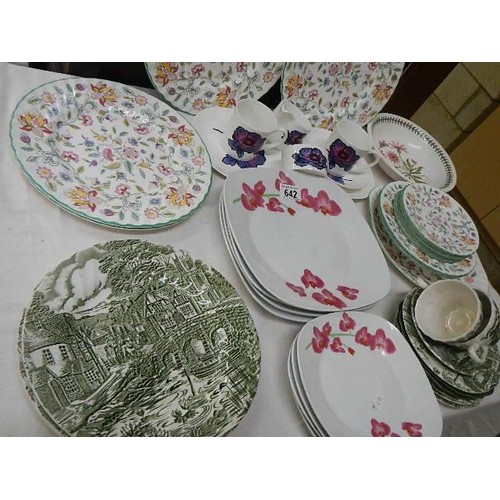 642 - A mixed lot of dinner ware including Minton, Doulton etc.,  COLLECT ONLY.