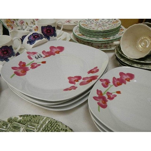 642 - A mixed lot of dinner ware including Minton, Doulton etc.,  COLLECT ONLY.