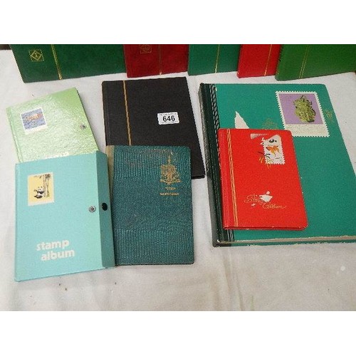 646 - A quantity of old stamp albums.