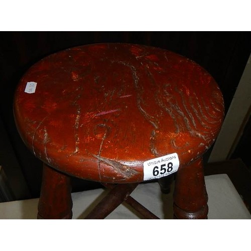 658 - A four legged kitchen stool, COLLECT ONLY.