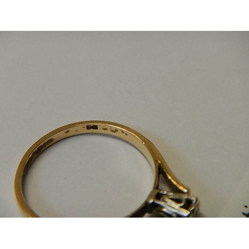 1114 - A 9ct gold diamond solitaire ring, size L half, 2 grams, good quality.