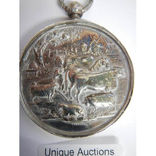 1141 - A large heavy silver medalion 'Lord Walsingham, President, 1856', 72 grams.