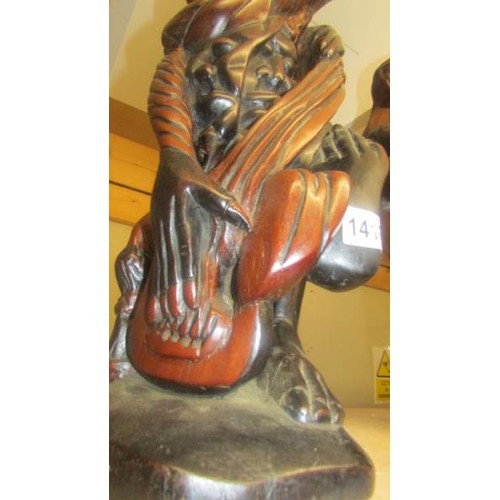 1418 - A carved wood figure, 55 cm,  COLLECT ONLY