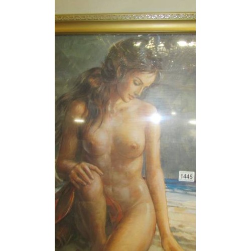 1445 - A framed and glazed nude study.  COLLECT ONLY.