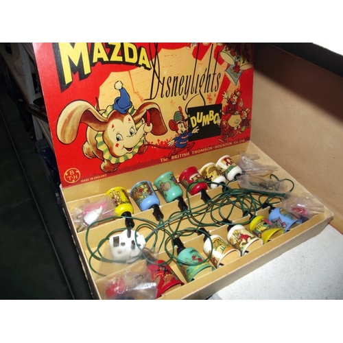 100 - A boxed vintage Mazda Disney Dumbo Disney lights Christmas tree decorations