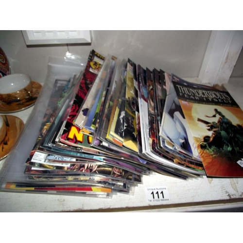 111 - A quantity of Marvel comics etc including Incredible Hulk, X-Men etc