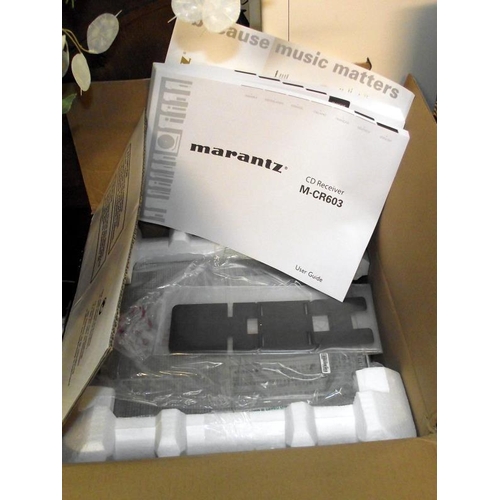 145 - A Marantz cd receiver M-CR603, original inner packaging in the box.