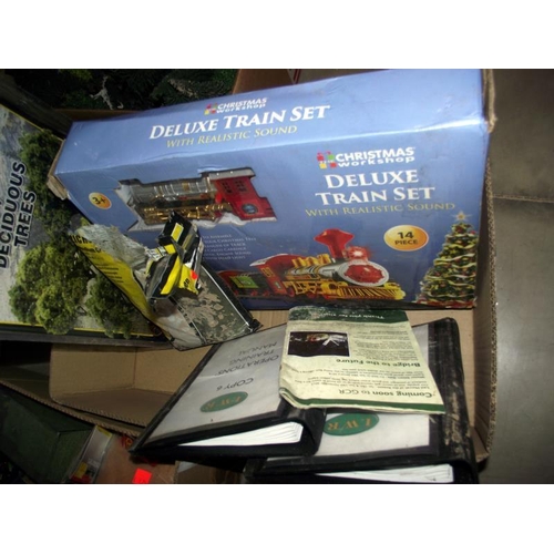 194 - 4 boxes of Hornby '00' gauge railway track, accessories, engines and coaches