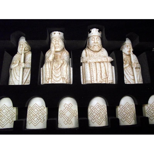 220 - A boxed National Museum of Scotland 'The Lewis Chessmen' chess set (box is slightly a/f)