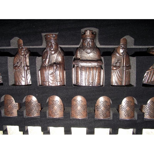 220 - A boxed National Museum of Scotland 'The Lewis Chessmen' chess set (box is slightly a/f)