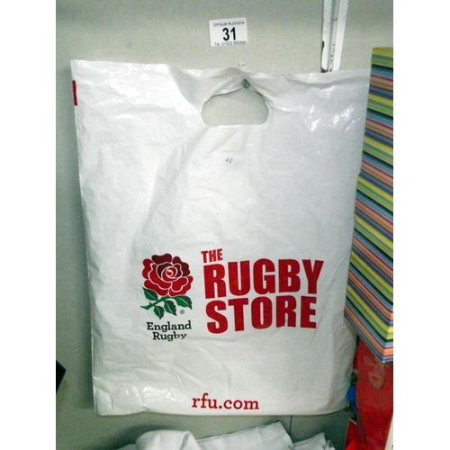 31 - A Rugby shirt, 2 scarves, gloves etc. England by Canterbury