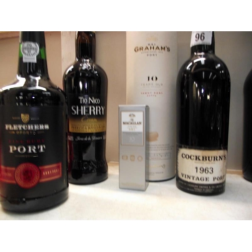 96 - 6 bottles of port & 2 bottles of sherry COLLECT ONLY