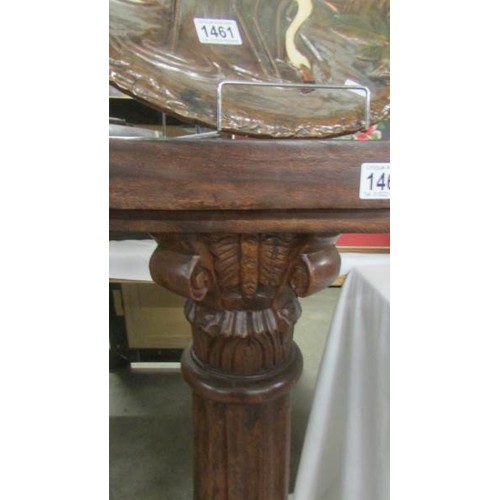 1462 - A mahogany Corinthian column torchere. COLLECT ONLY.