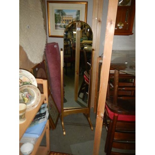 695 - A modern cheval dressing mirror. COLLECT ONLY.