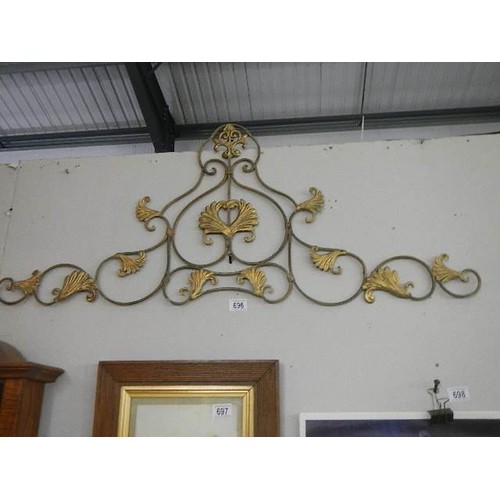 696 - A decorative wrought iron panel. COLLECT ONLY.