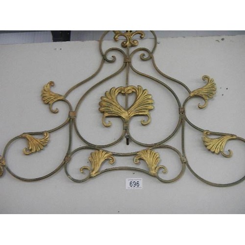 696 - A decorative wrought iron panel. COLLECT ONLY.