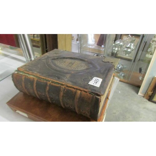 1489 - A 19th century family bible in distressed condition.