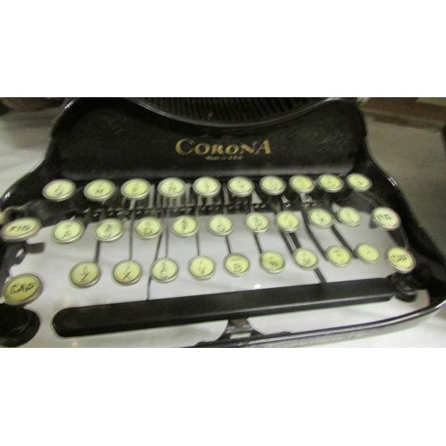 1502 - An early Cased Corona, USA typewriter. COLLECT ONLY.