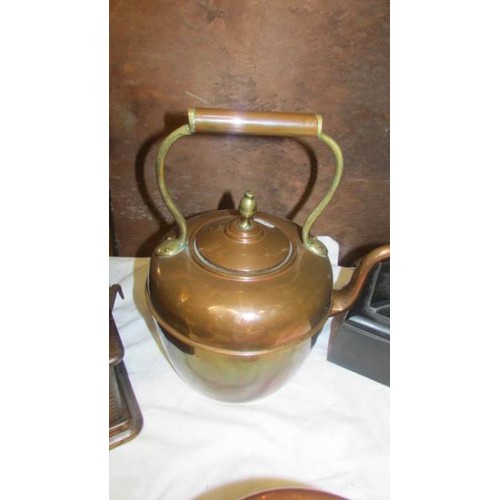 1508 - Two Victorian copper kettles.