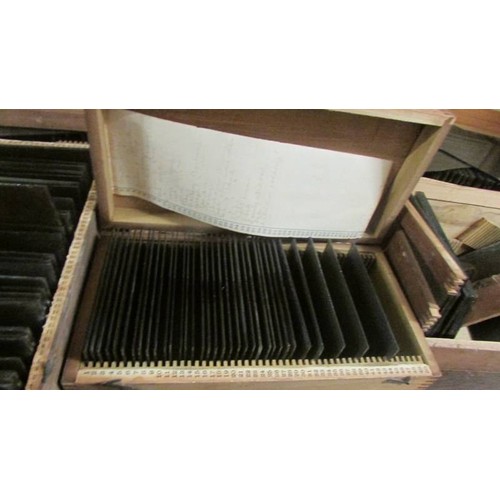 1525 - Six boxes of assorted glass slides. COLLECT ONLY.