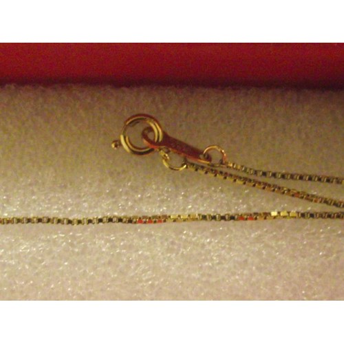 1003 - A 9ct gold pendant on 9ct gold chain, 2.6 grams. Length of chain 42cm