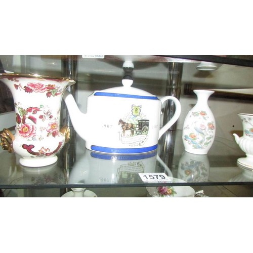 1579 - A mixed lot including Rington's teapot, Mason's, Aynsley, Royal Albert etc.,