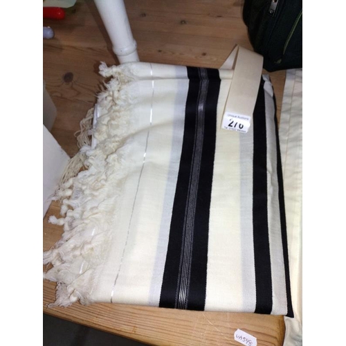 276 - A Jewish Tallit in velvet pouch/bag