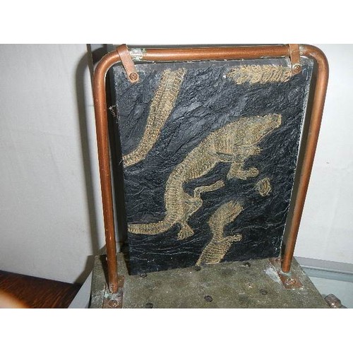 711 - A fossilised slate panel.