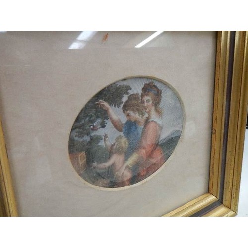 715 - A pair of small framed and glazed classical scenes.