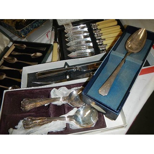 787 - A mixed lot of cased cutlery sets etc.,