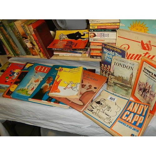 805 - A mixed lot of books including Harry Potter Order of the Pheonix,  Orange Penguin, Rupert, Mary Popp... 