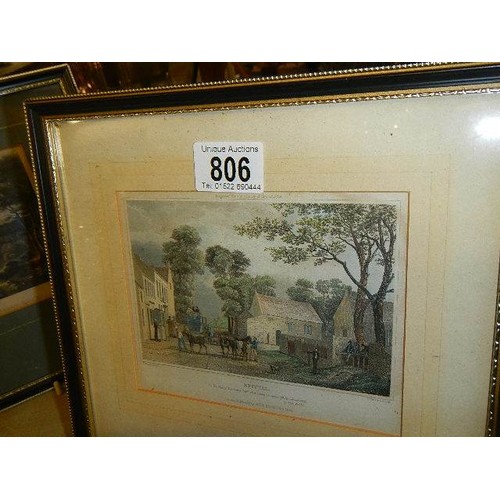 806 - Two framed and glazed rural scenes, COLLECT ONLY.