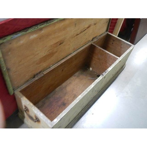 872 - A long pine tool box, COLLECT ONLY.