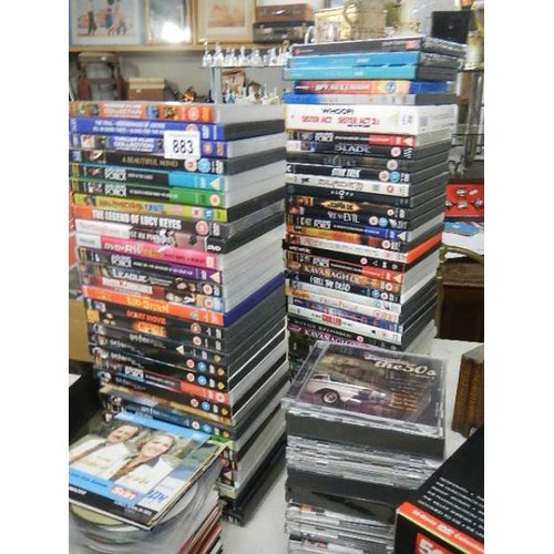 883 - A large quantity of DVD's and CD's, COLLECT ONLY.