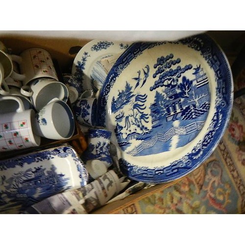 904 - A mixed lot of blue and white china etc., COLLECT ONLY.