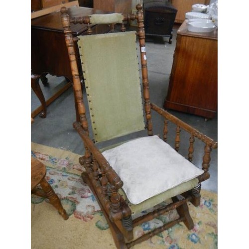 1605 - A Victorian rocking chair, COLLECT ONLY.