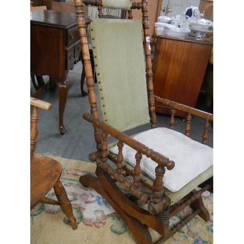 1605 - A Victorian rocking chair, COLLECT ONLY.