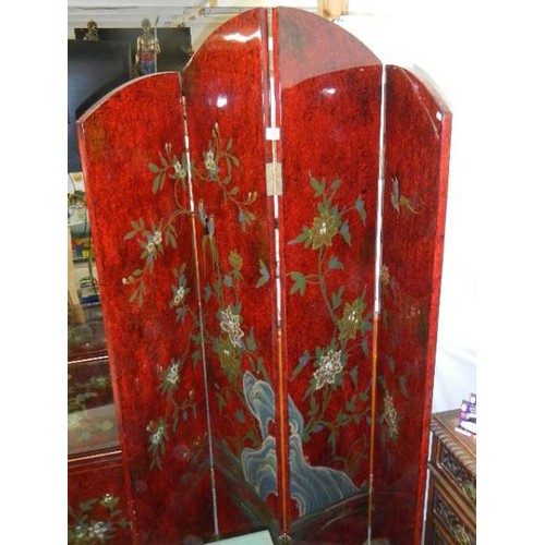 1608 - A Chinese lacquered four fold screen, COLLECT ONLY.