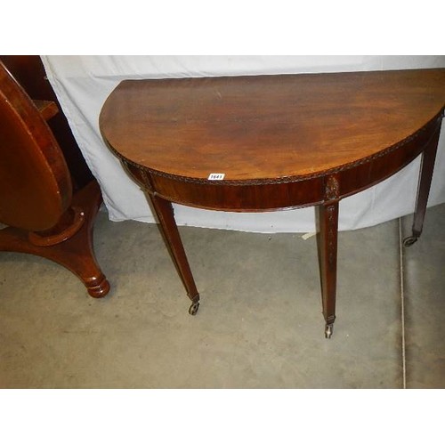 1641 - A Victorian mahogany D end table, COLLECT ONLY.