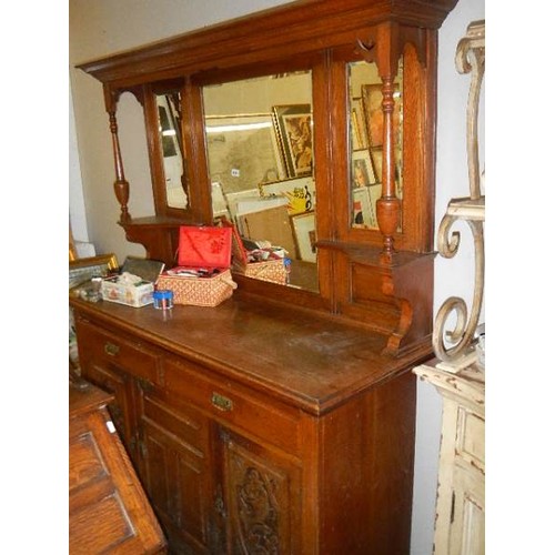 1645 - A large mahogany mirror backed sideboard. COLLECT ONLY.