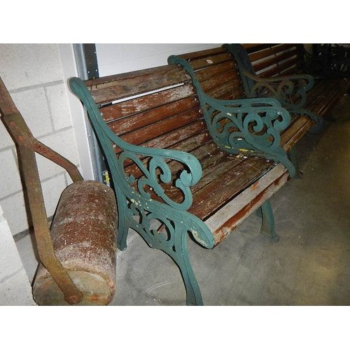 1653 - A pair of wood and metal garden chairs, COLLECT ONLY.