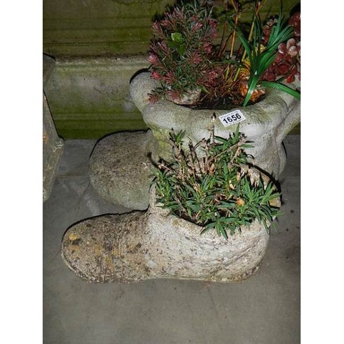 1656 - Two boot planters,  COLLECT ONLY.