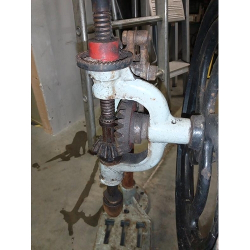 405 - An upright cast mechanical drill in working order COLLECT ONLY