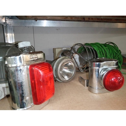 435 - A collection of vintage bicycle lamps, torches & lead lite etc. COLLECT ONLY