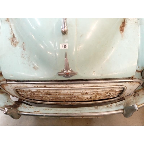 455 - A Morris Minor Traveller, dry stored since 1981, in need of total restoration, no keys or paperwork,... 